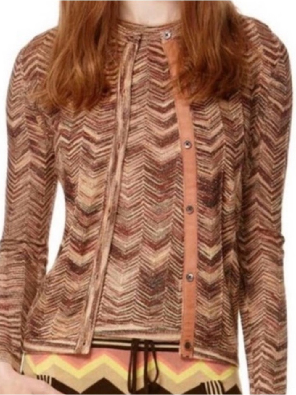 Missoni for Target Brown Multi Chevron Knit Cardigan